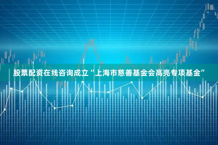 股票配资在线咨询成立“上海市慈善基金会高亮专项基金”